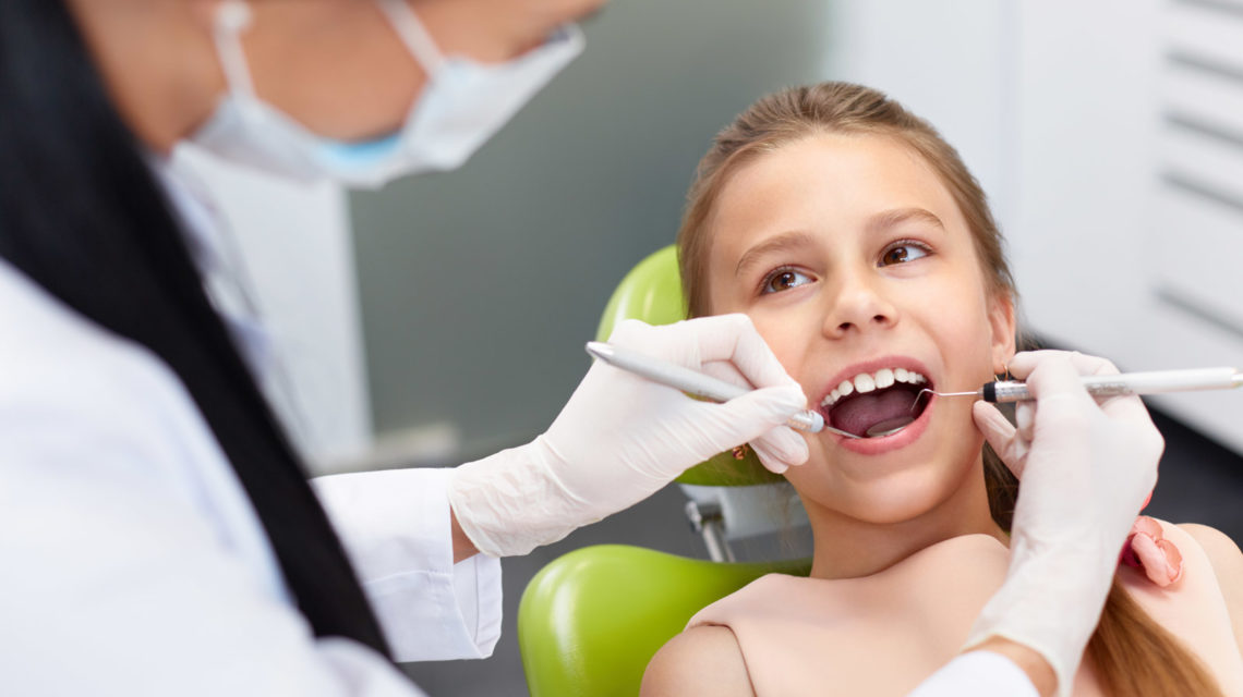 Child at Pediatric dentists office